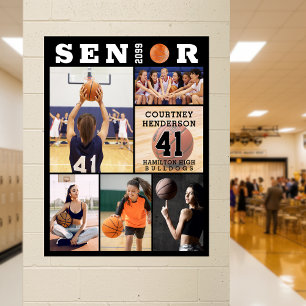 Basketball Senior Studenten 6 Photo Collage Poster