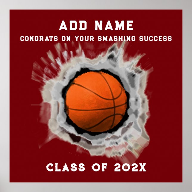 Basketball Senior Studenten Gratulerar Poster (Framsidan)