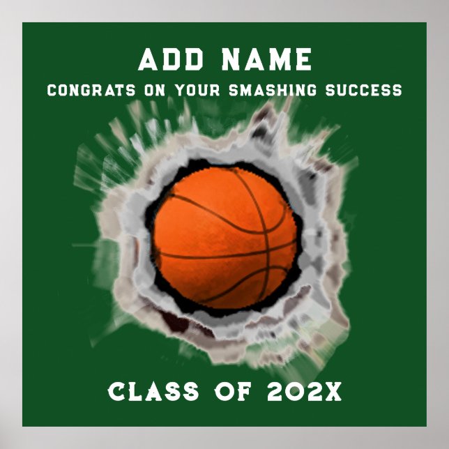 Basketball Senior Studenten Gratulerar Poster (Framsidan)