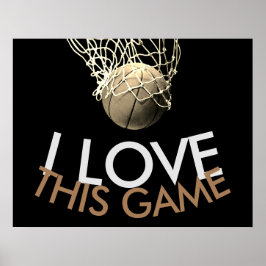Basketball Sepia Tones Retro Titta Poster