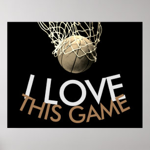 Basketball Sepia Tones Retro Titta Poster