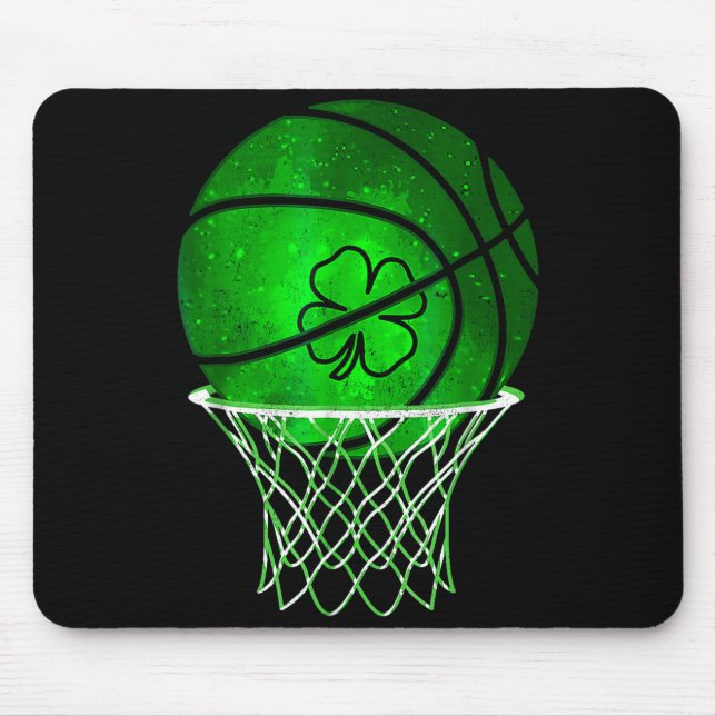 Basketball Shamrock Lucky Clover Irish St Patrick' Musmatta (Framsidan)