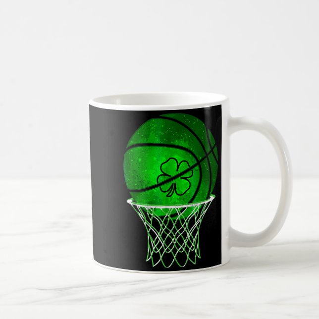 Basketball Shamrock Lucky Clover Irländska St Patr Kaffemugg (Höger)