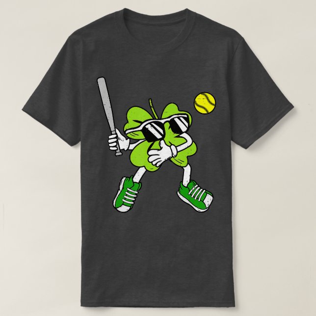 Basketball Shamrock Lucky Klöver Irish St Patricks T Shirt (Design framsida)