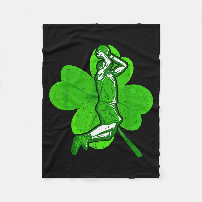 Basketball Shamrock St Patrick's Day Srt Lover Boy Fleecefilt (Framsidan)