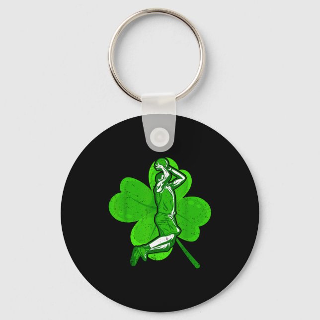 Basketball Shamrock St Patrick's Day Srt Lover Boy Nyckelring (Framsida)