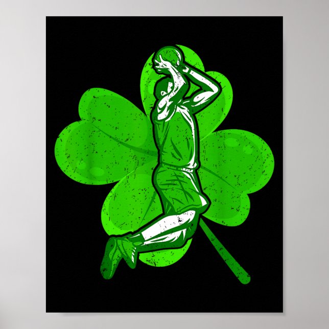 Basketball Shamrock St Patrick's Day Srt Lover Boy Poster (Framsidan)