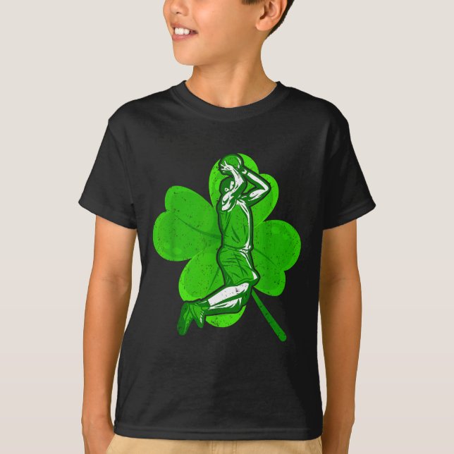 Basketball Shamrock St Patrick's Day Srt Lover Boy T Shirt (Framsida)