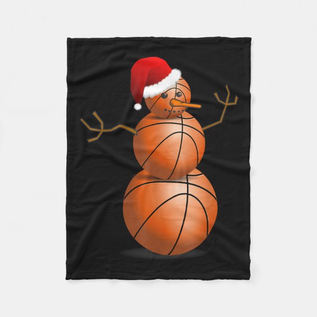 Basketball Shirt - Basketball Snögubbe Fleecefilt (Framsidan)