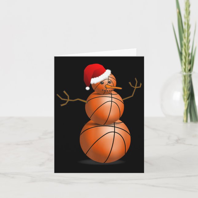 Basketball Shirt - Basketball Snögubbe Kort (Framsida)
