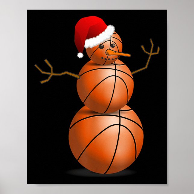 Basketball Shirt - Basketball Snögubbe Poster (Framsidan)