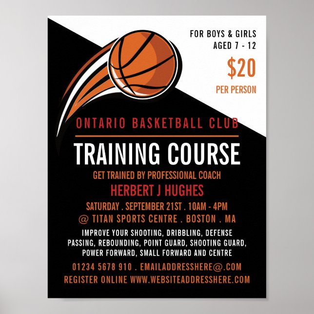 Basketball Shot, Basketball Training Cours Poster (Framsidan)