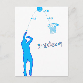 Basketball Shot och Quadratic ekvation Vykort