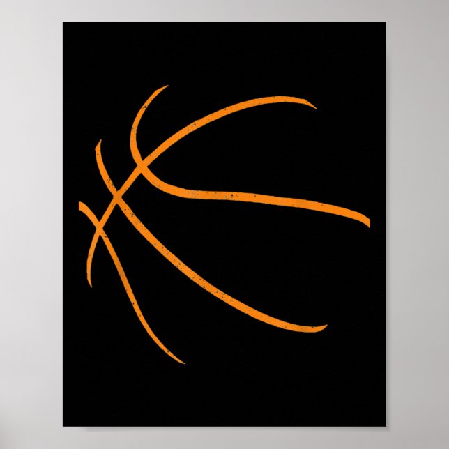 Basketball Silhouette Bball Player Coach Sports Ba Poster (Framsidan)