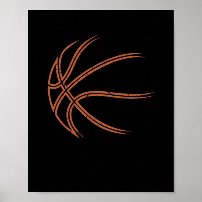 Basketball Silhouette Bball Player-träningsgrupp Poster (Framsidan)