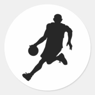Basketball Silhouette Runt Klistermärke