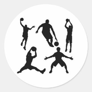 Basketball Silhouettes Runt Klistermärke