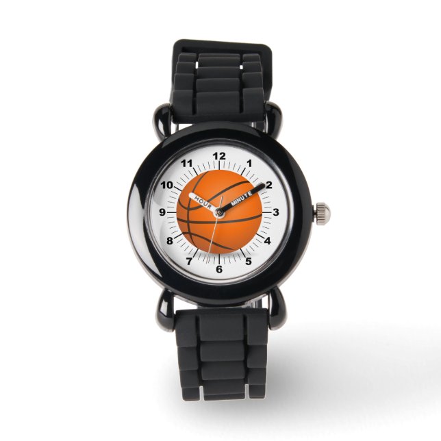 Basketball Silver Glitter Strap Watch Armbandsur (Framsida)