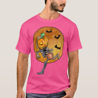 Basketball Skeleton Halloween Manar Boys Basketbal T Shirt