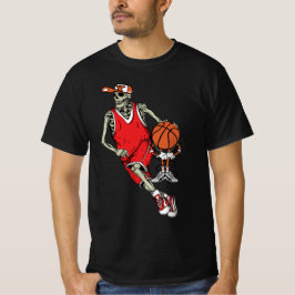 Basketball Skeleton Player Fläkt Coach Bball Hallo T Shirt