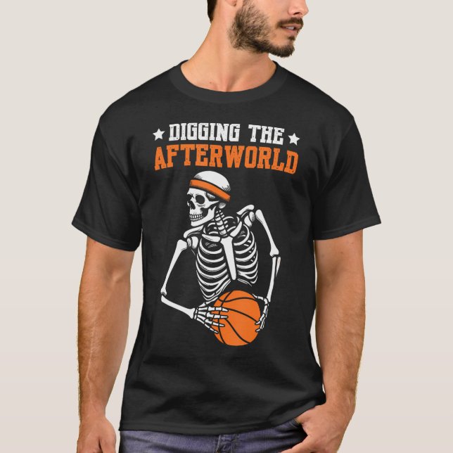 Basketball Skeleton Player Streetball - Hooping Bb T Shirt (Framsida)