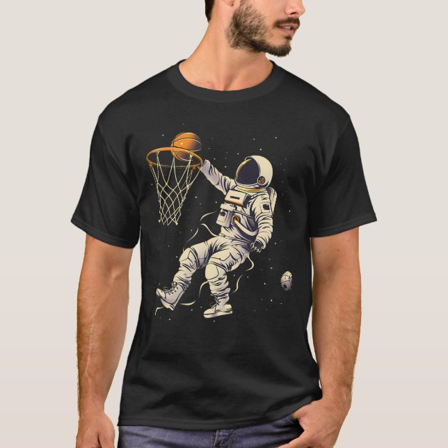 Basketball Slam Dunk Astronaut Basketball Player D T Shirt (Framsida)