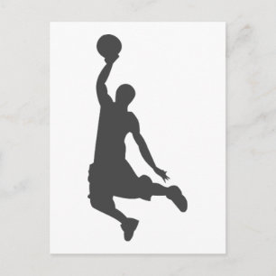 Basketball Slam dunk silhouette Vykort
