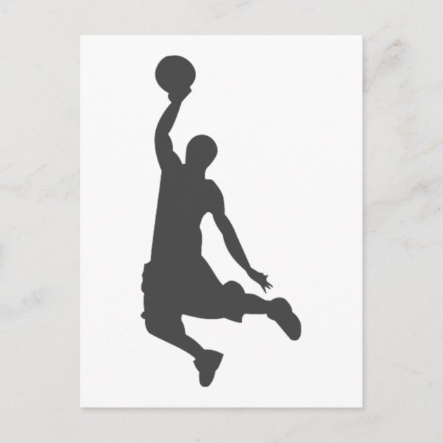 Basketball Slam dunk silhouette Vykort (Framsida)