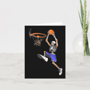 Basketball Slam dunk Skeleton Halloween Kort
