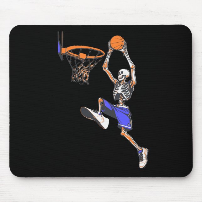 Basketball Slam dunk Skeleton Halloween Musmatta (Framsidan)