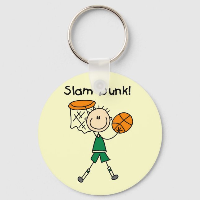 Basketball Slam dunk T-shirts och gåvor Nyckelring (Framsida)