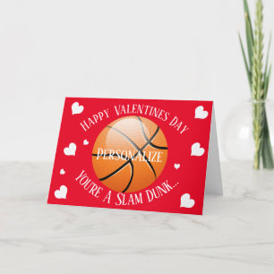 Basketball Slam dunk Valentines Helgkort