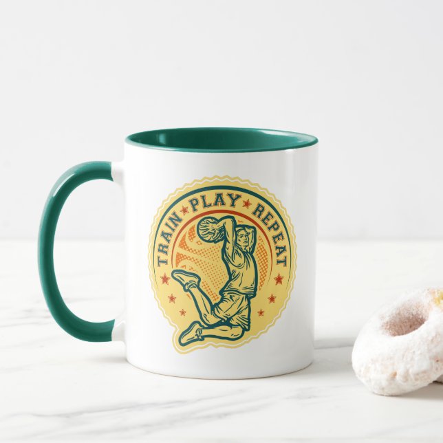 Basketball Slam dunk Vintage design Mugg (Med munk)