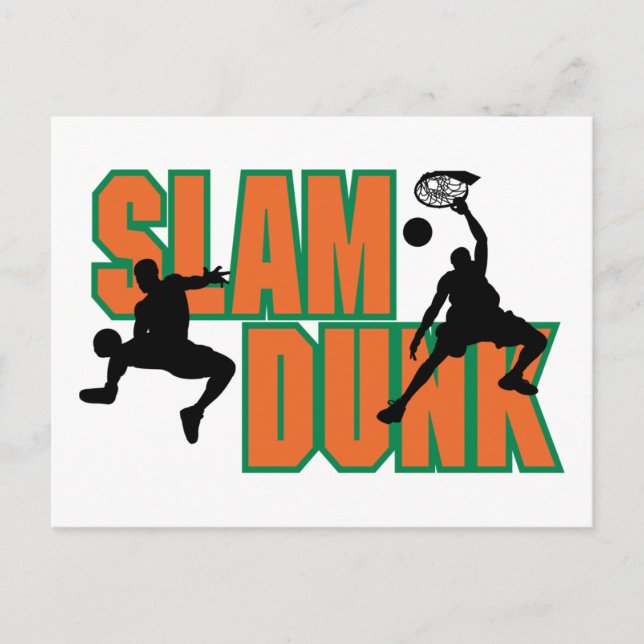 Basketball Slam dunk Vykort (Framsida)