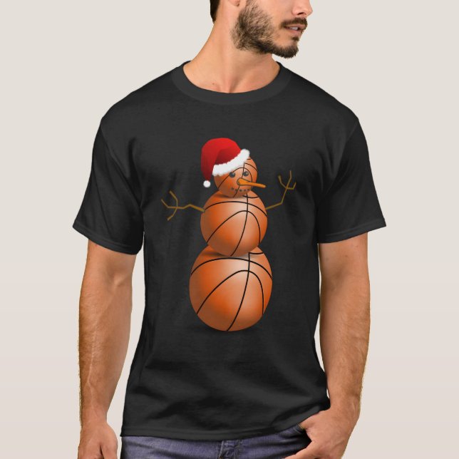 Basketball Snö Winter T Shirt (Framsida)