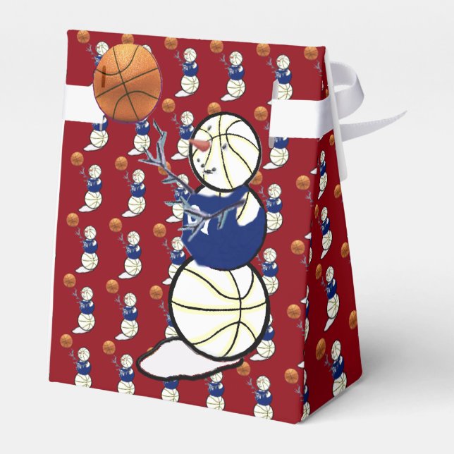 Basketball Snögubbe jul Presentaskar (Baksidan Sidan)