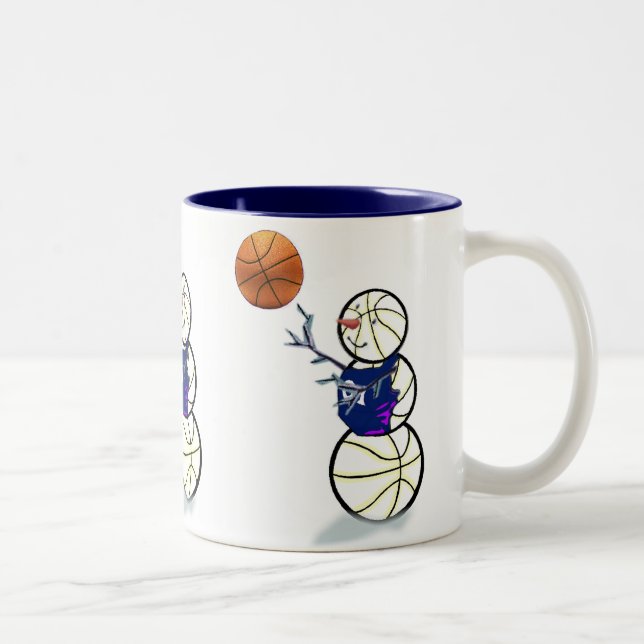Basketball Snögubbe jul Två-Tonad Mugg (Höger)