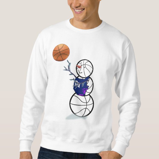 Basketball Snögubbe-julapparater Sweatshirt (Framsida)