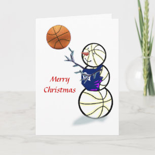 Basketball Snögubbe-julkort Helgkort