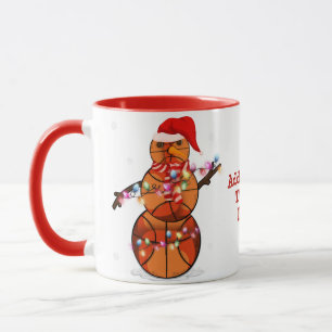 Basketball Snögubbe-julljus Julafton Mugg