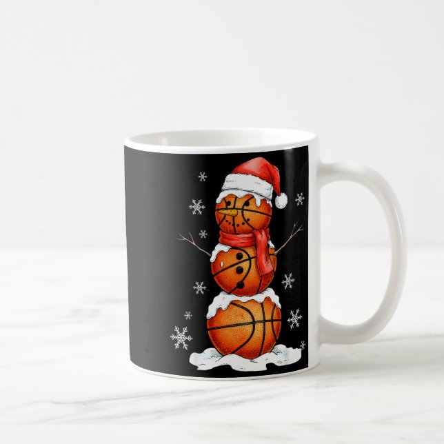 Basketball Snowman Christmas Holiday Srts Xmas Paj Kaffemugg (Höger)