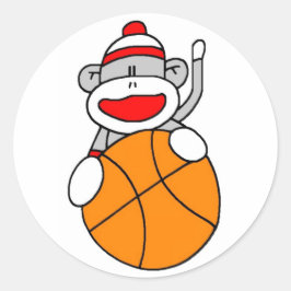 Basketball Sock monkey Runt Klistermärke