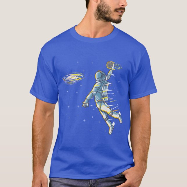 Basketball Space Astronaut Slam Dunk Jam Sports gi T Shirt (Framsida)