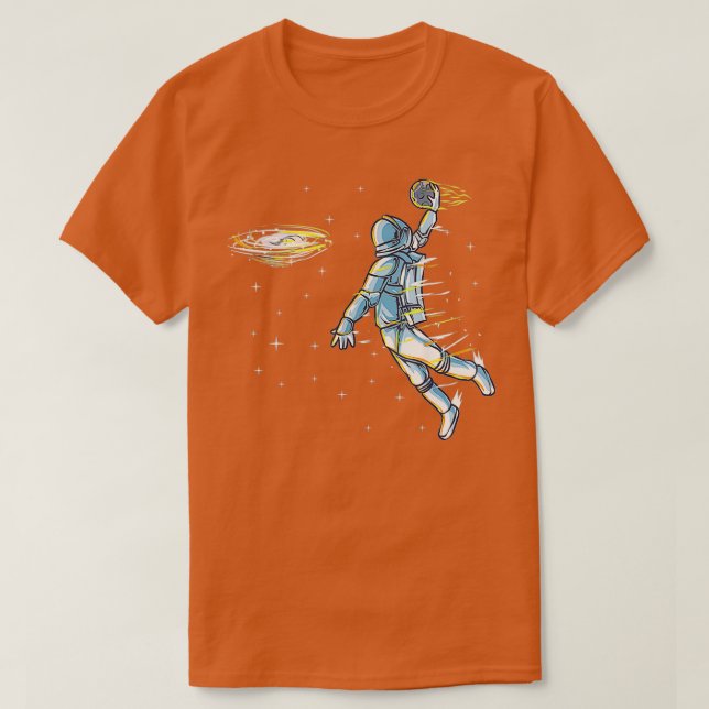 Basketball Space Astronaut Slam dunk Science Sport T Shirt (Design framsida)