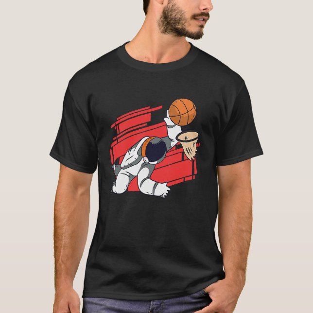 basketball spaceman space t shirt (Framsida)