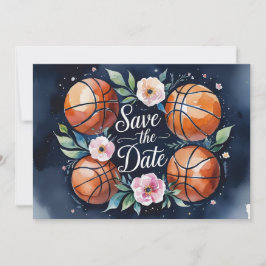 Basketball Spara datumet med basket på plan Inbjudningar