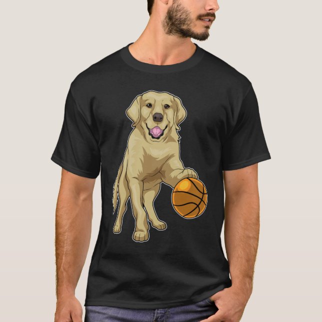 Basketball-spelare i Golden Retriever Basketball T Shirt (Framsida)