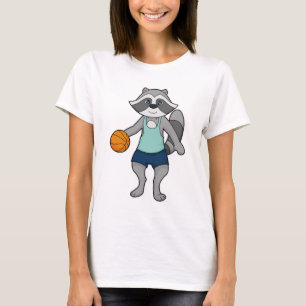 Basketball-spelare i Racoon Basketball T Shirt