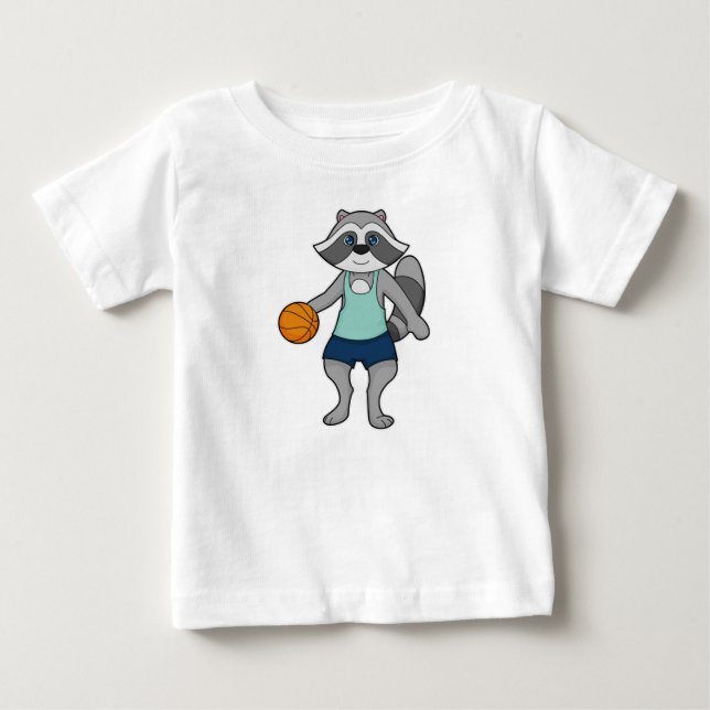 Basketball-spelare i Racoon Basketball T Shirt (Framsida)