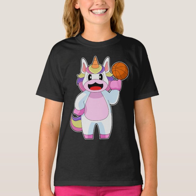 Basketball-spelare i Unicorn Basketball T Shirt (Framsida)